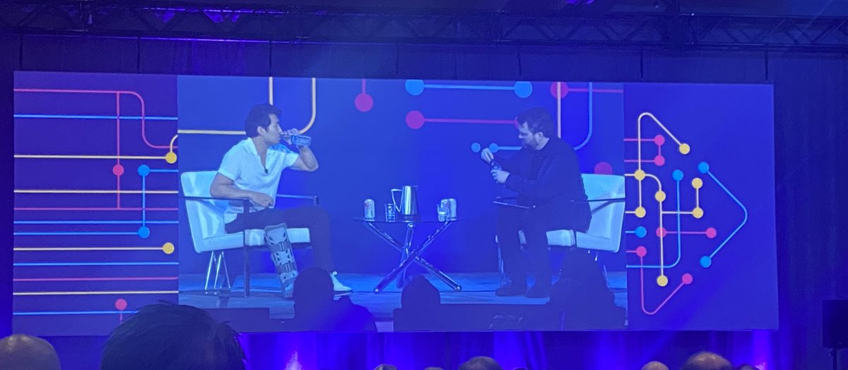 drsmith2's tweet photo. Simu Lui, Actor &amp; writer Interview with Tim Power CBC host at HES Summit 2023.@CollegesOntario #2023HES https://t.co/SnvSq50nGN