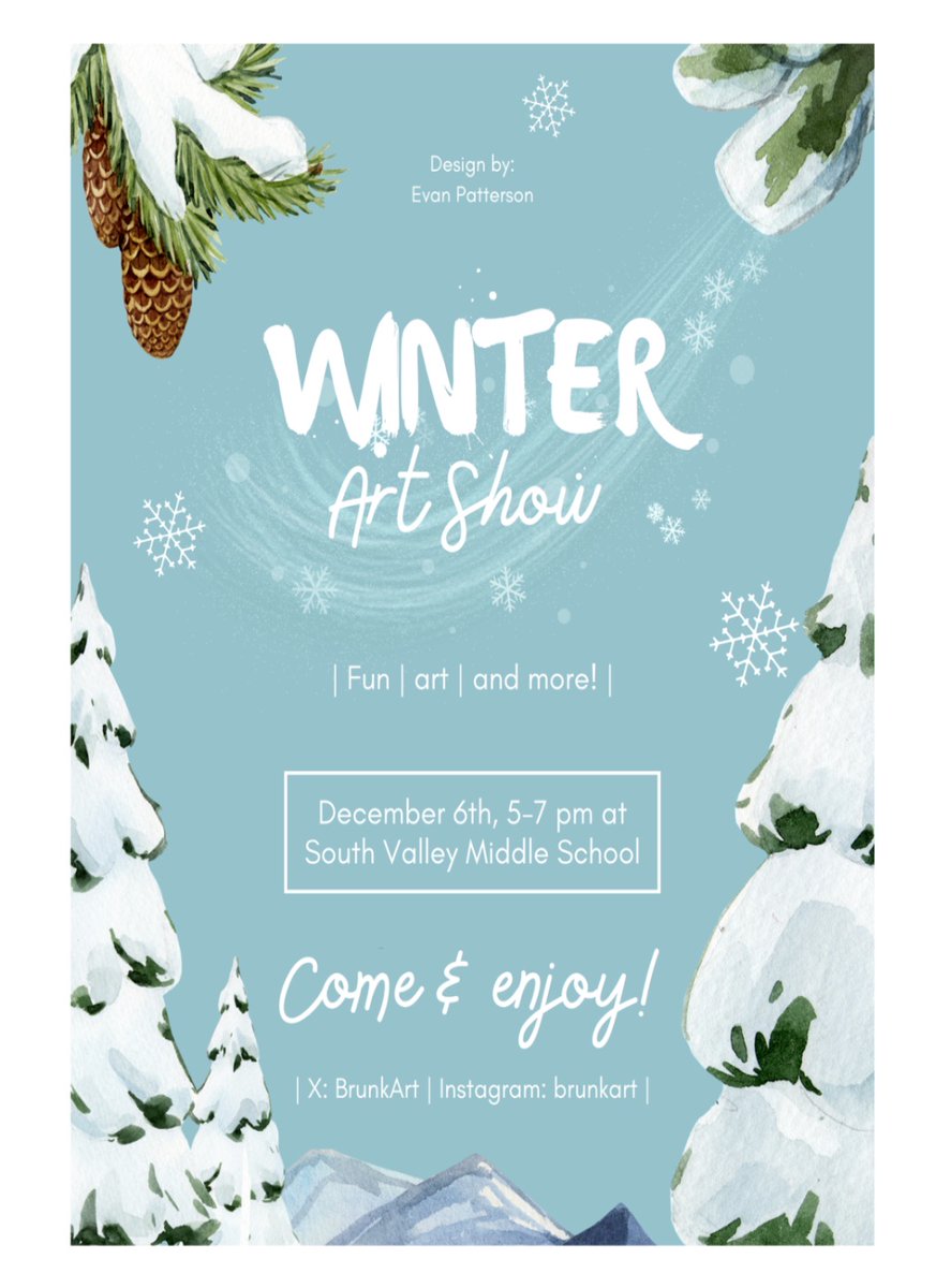 Jennifer Brunk (@brunkart) on Twitter photo The <a href="/SVMSEagles/">SVMS Eagles</a> Winter Art Show is next week! Come see all the wonderful artwork and stay to see the band concert. <a href="/LPSFineArts/">LPS Fine Arts</a> The <a href="/SVMSEagles/">SVMS Eagles</a> Winter Art Show is next week! Come see all the wonderful artwork and stay to see the band concert. <a href="/LPSFineArts/">LPS Fine Arts</a>