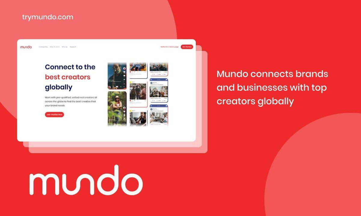 TryMundo's tweet image. Introducing Mundo: the global UGC marketplace connecting Creators from all around the world to Global Brands and Businesses 🌎✨ 

Join the waitlist for early access at trymundo.com