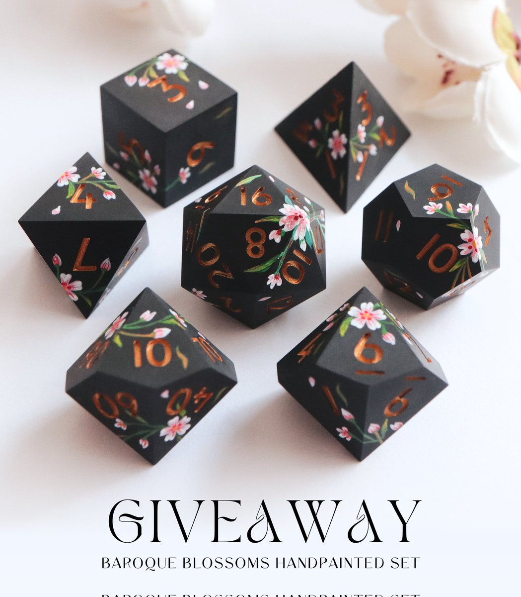 GIVEAWAY! 🌸 We're giving out a set of Baroque Blossoms for the holidays! Ends 12/4! To enter: 1. Like + RT this post 2. Must be following ✨️ For an extra chance to win, visit our Instagram page: instagram.com/everythingdice #dnd #dice