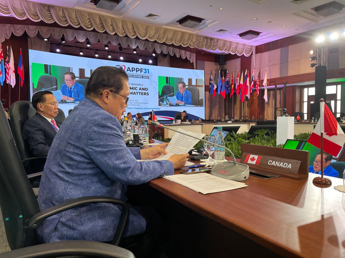 #CAJP-#CACN’s <a href="/SenatorVictorOh/">Senator Victor Oh</a> submitted Canada’s resolutions on combatting transnational crimes, critical infrastructure, and regional cooperation through education and culture to the #APPF31 plenary session