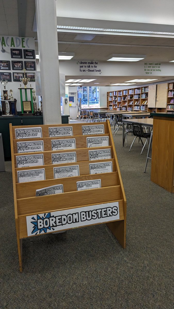 Moved our boredom boosters to a more high traffic area! Students are starting to notice them more, so I've replenished them with new puzzles.