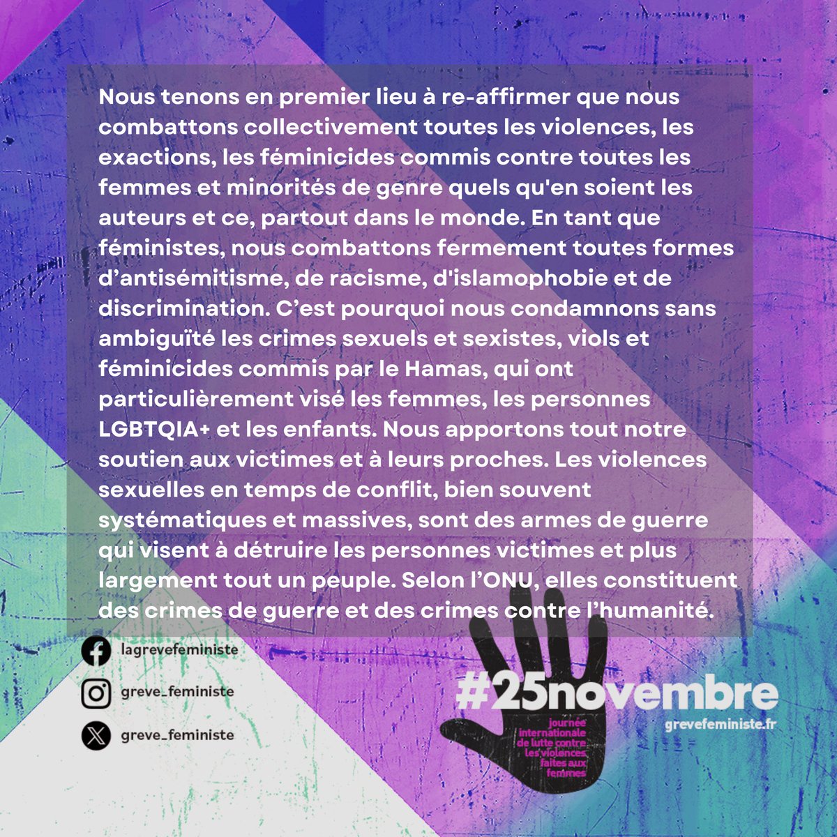 greve_feministe's tweet photo. Communiqué de presse des membres des collectifs de l’organisation de la manifestation parisienne du #25Novembre2023 

📣 Stop aux attaques contre le mouvement féministe ! Nous refusons l’instrumentalisation de nos luttes.

1/2 https://t.co/uSh22tsSrM