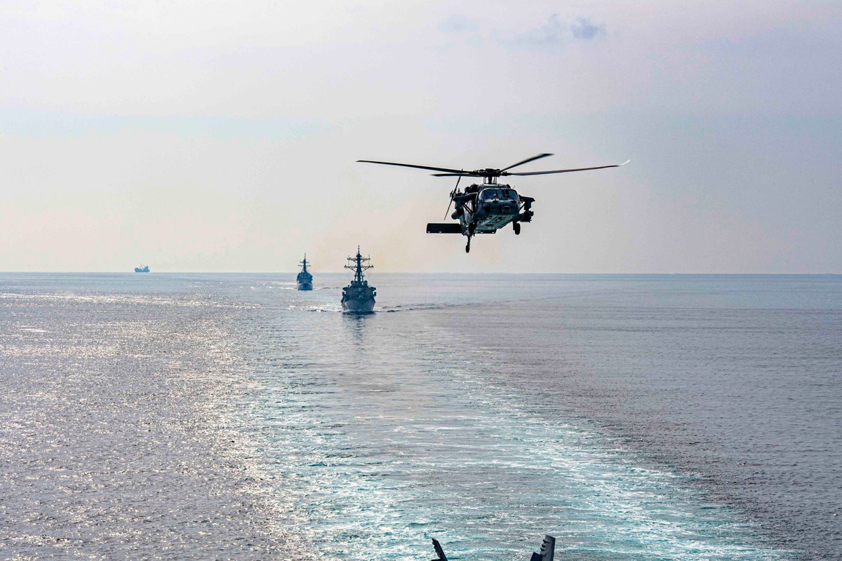 TheCVN69's tweet photo. #ReadyonArrival

The IKECSG @csg_two has entered the Arabian Gulf, Nov, 26. #MightyIKE's continued presence plays a critical role in maintaining freedom of navigation in the @CENTCOM area of operations. #AlwaysReady   
https://t.co/iY8WzLUFSJ https://t.co/ejAaZkfFui