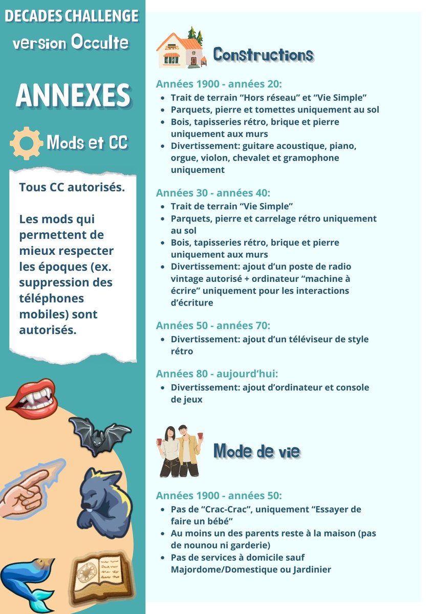 FrenchieSim's tweet image. 🏆#Challenge en attendant "A Louer", voici un petit mix entre le Decades challenge et Générations Surnaturelles. Je l'ai volontairement laissé plus libre que le Decades, afin de coller aux Occultes, de l'accélérer un peu et de rester créatifs!