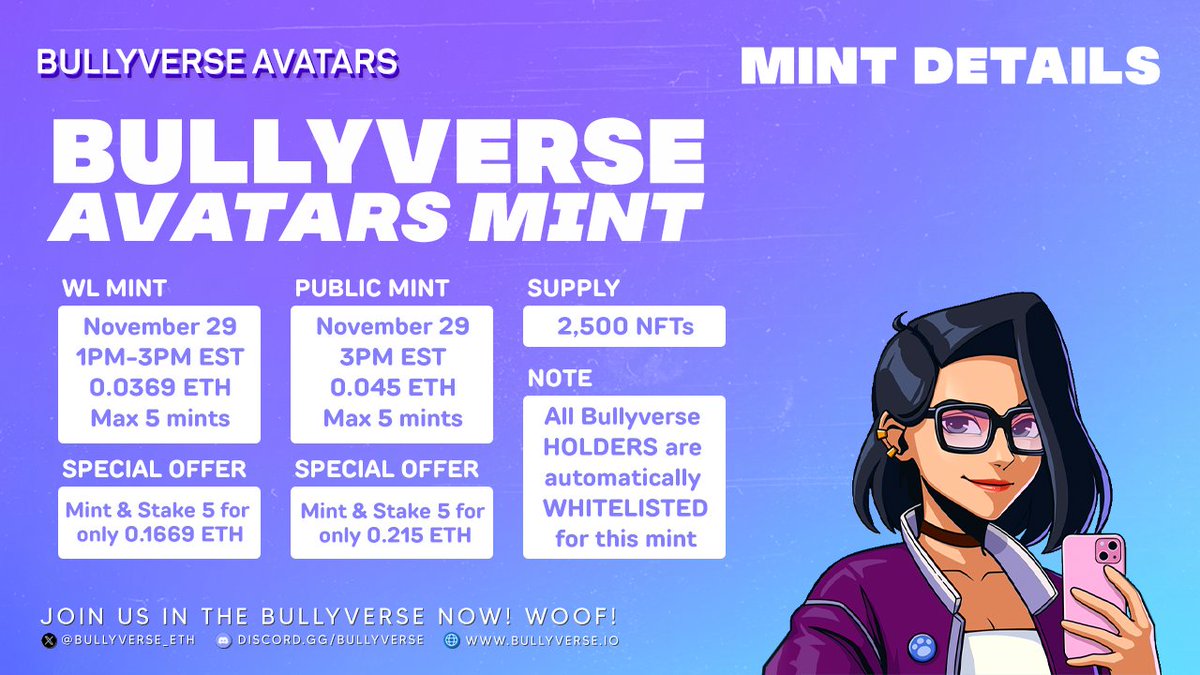 PetLifeLabs's tweet photo. We're giving away 1 Bullyverse Avatar! Mint on the 29th November - more details below👇

To enter:
✅ Follow @bullyverse_eth 
✅ Like &amp; Retweet 
✅ Tag 3 friends

Winner picked in 48 hours⏰
#Bullyverse #BullyverseAvatarsMint https://t.co/pPujHDInhn