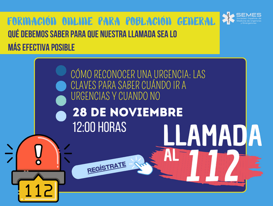 soctescat's tweet photo. 🚨Interessant jornada de formació en format online, per a població general: Com reconèixer una urgència: Les claus per saber quan anar a urgències i quan no. 
🗓️ 28 Nov 2023 
🕛 12.00 – 13.00
@SEMES_ Més informació a:
https://t.co/81hu0WOf0t https://t.co/rYkffx08nc