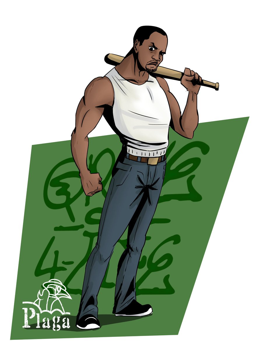 Carl Johnson (CJ) GTA San Andreas, image size:885x1200