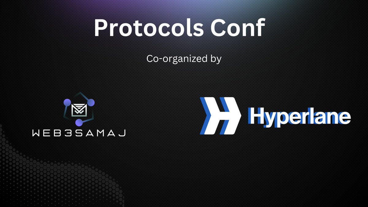 Excited  to announce our fourth co-organizer for <a href="/web3samaj/">web3samaj</a>'s Protocols Conf: @Hyperlane_xyz

Hyperlane is the first universal and permissionless interoperability layer built for the modular blockchain stack.

Excited to host <a href="/0xsoorya/">Soorya</a> and <a href="/hyperlaneIndia/">Hyperlane India ⏩️</a> team with us!