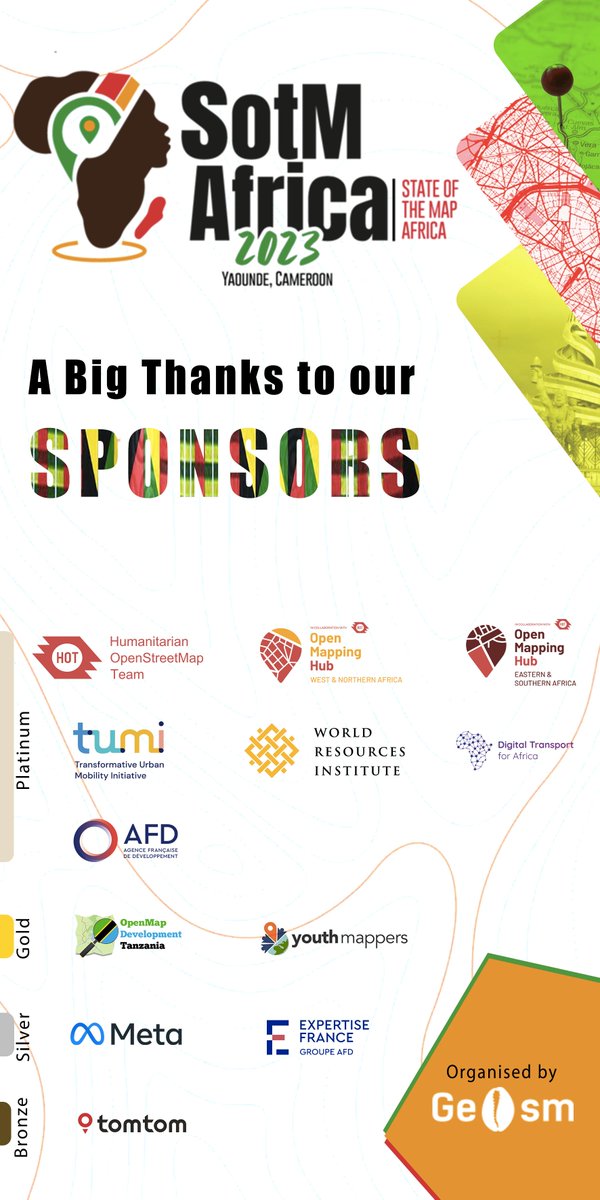 Exciting News📢📢!
“We would like to express our heartfelt appreciation to all the sponsors for your generous support of #SotMAfrica2023. Your support will make the conference memorable and exciting". 
Once more we are very grateful. 
See you in Yaoundé, Cameroon in 2 days.