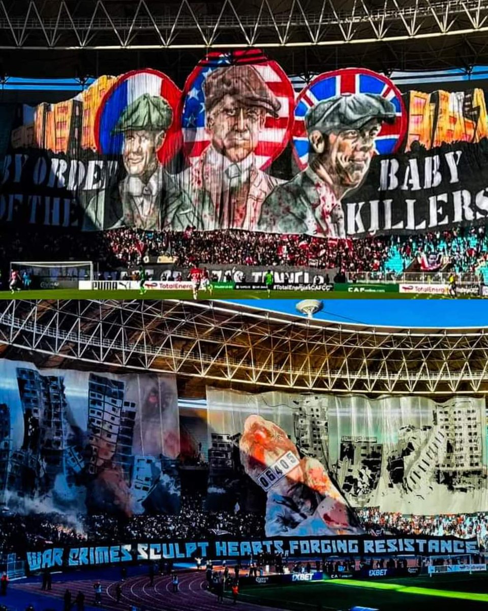 إبداع جماهير النادي الافريقي التونسي 
ملعب رادس #تونس
#غزه_انتصرت