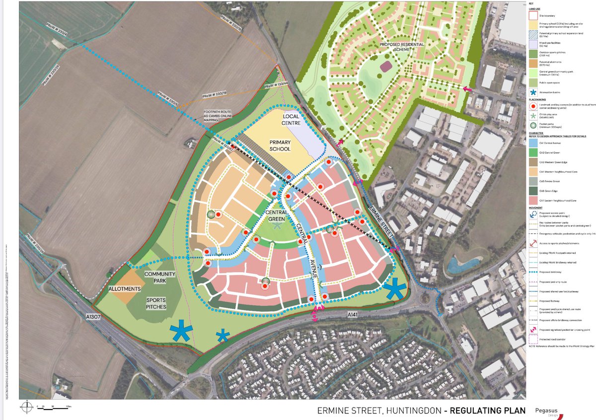 johnmbrampton's tweet photo. Outline plans approved by @huntsdc for 1,000 new homes off A141 by Shell Garage in Huntingdon. What is the plan to provide an #activeroute to Huntingdon town centre? Is there a plan? @camcycle @dlandoncole @RantyHighwayman @cyclisethecity @AmyBurbidge2 @alexbeckett https://t.co/ymSXUJxvBo