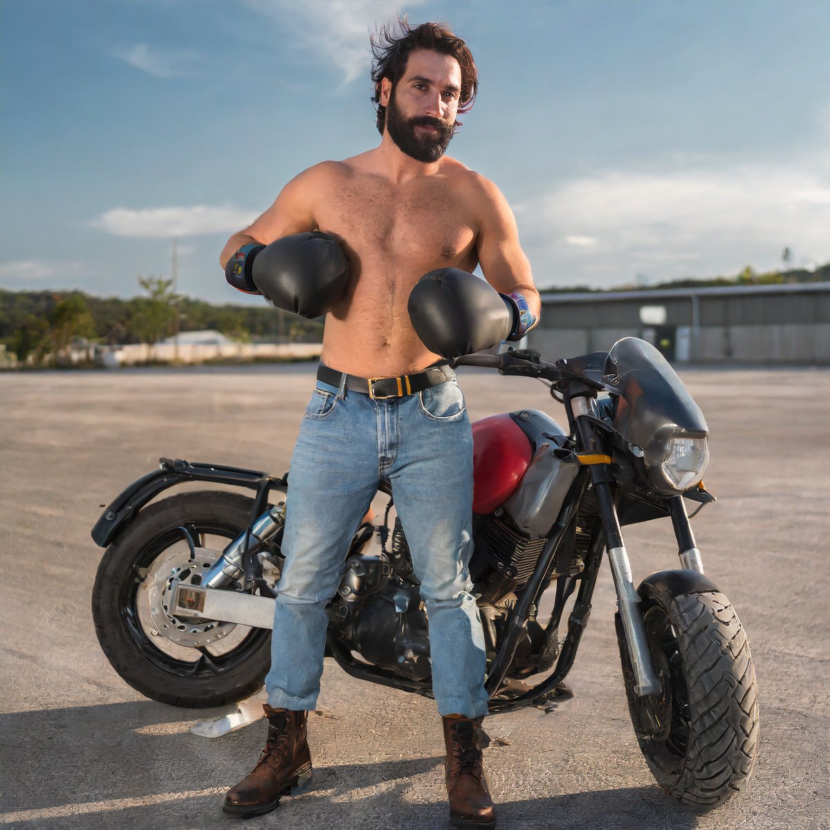 Hot Dudes, Hot Bikes:
deviantart.com/ai-boxing-dude