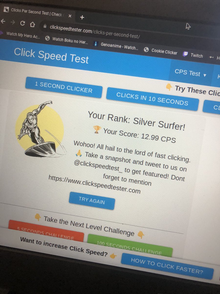 Check Click Per Second Test