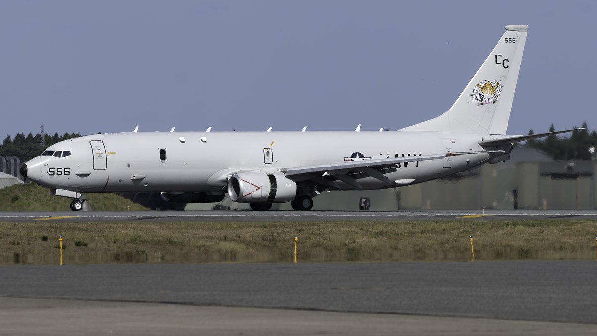 DuncanMonk's tweet photo. A few @BoeingDefense P-8A Poseidons spotted at Misawa during a two day visit to the north of Japan in October #RJSM #VP5 #VP8 #madfoxes #fightingtigers https://t.co/BCSDTrDqYc