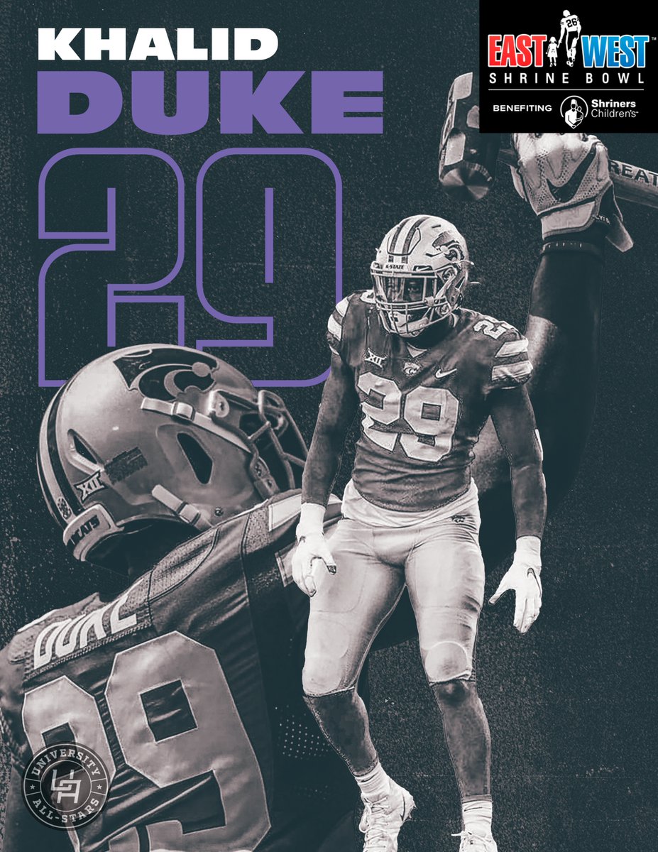 INVITE ACCEPTED!✅ DE Khalid Duke (@KDuke111) from @KStateFB has officially accepted his invitation to play in the 2024 East-West @ShrineBowl! #KStateFB | #ShrineBowlWhosNext😎