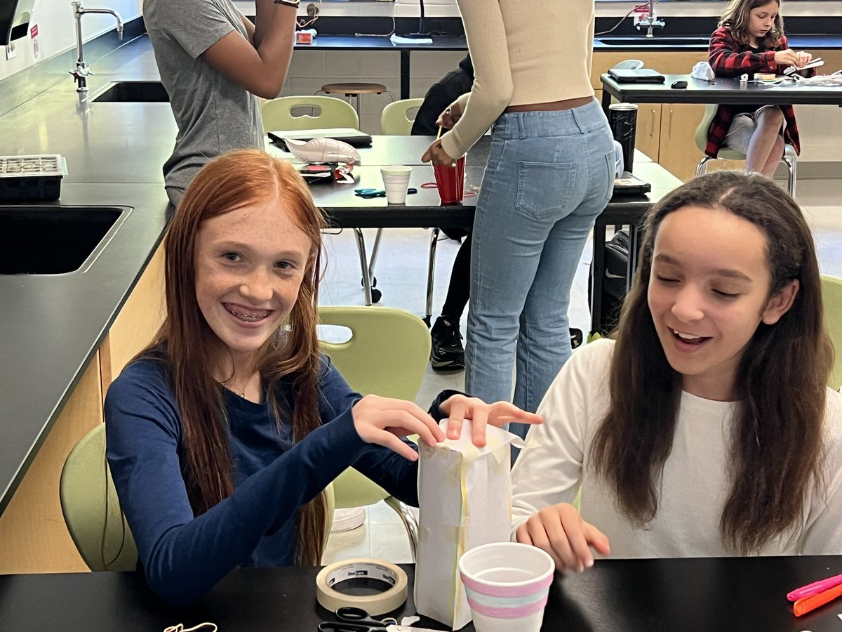 sciencewithmro's tweet photo. In lab 1602, finishing our sound unit with building an instrument from random stuff. 3 requirements: make sound, change pitch, and change amplitude. Most students finished building and started creating their video proof. Will finish tomorrow! #owlscience2024 https://t.co/07INT0TPyU