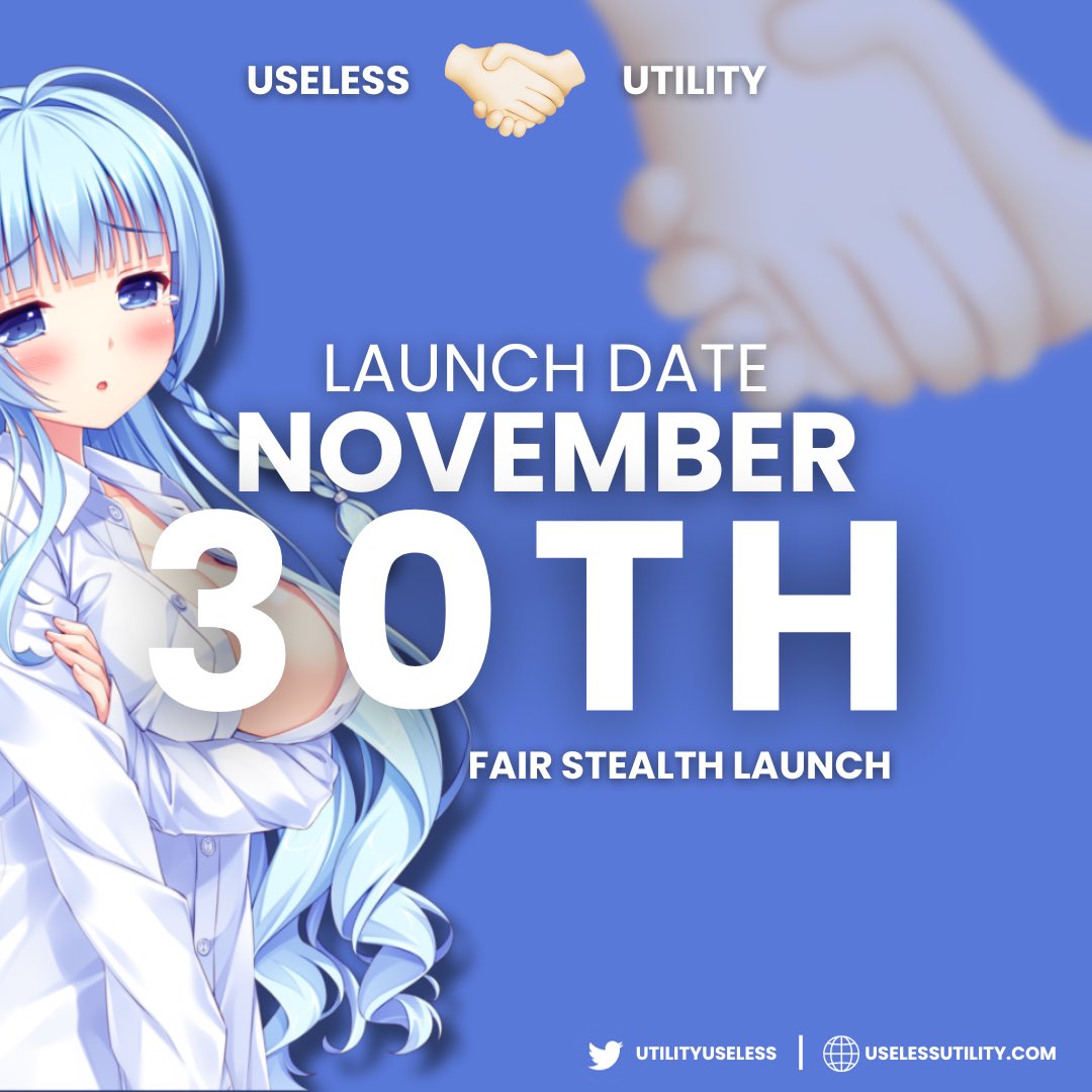 UtilityUseless's tweet photo. We are happy to announce that we are launching our token &amp; protocol on Thursday the 30th of November. 

Official contract address will be posted on our socials post deployment ; Upon launch our release of our platform will also go live simultaneously. https://t.co/bAbJOynbv8