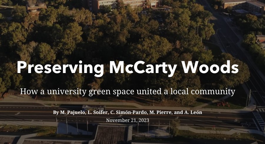 Mariela Pajuelo (@marpajuelo) on Twitter photo Our own McCarty Woods in the heart of UF campus has in the past three years experienced a revival thanks to hundreds of volunteers. Check out the story of how this university green space united our local community: arcg.is/5uu5O
<a href="/soltislab/">Soltis Lab @UF</a> @FLAS_herb <a href="/FloridaMuseum/">Florida Museum</a> Our own McCarty Woods in the heart of UF campus has in the past three years experienced a revival thanks to hundreds of volunteers. Check out the story of how this university green space united our local community: arcg.is/5uu5O
<a href="/soltislab/">Soltis Lab @UF</a> @FLAS_herb <a href="/FloridaMuseum/">Florida Museum</a>