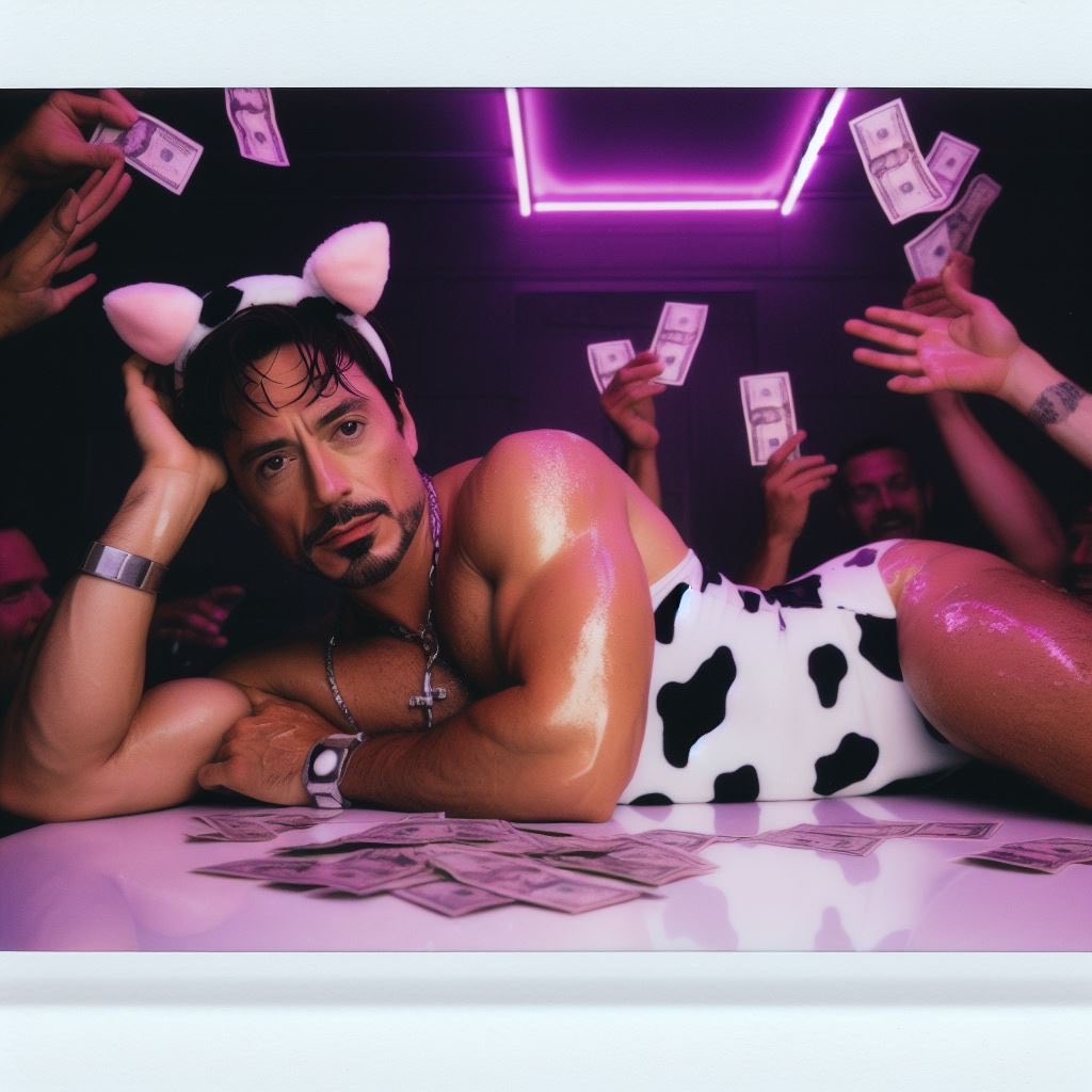 StarkTony00's tweet photo. Cow tony #TonyStark  #nsfw #ai #AIArtwork #AIArtCommuity #gay #edit #fake #HenryCavill https://t.co/0qyhf1GWP3