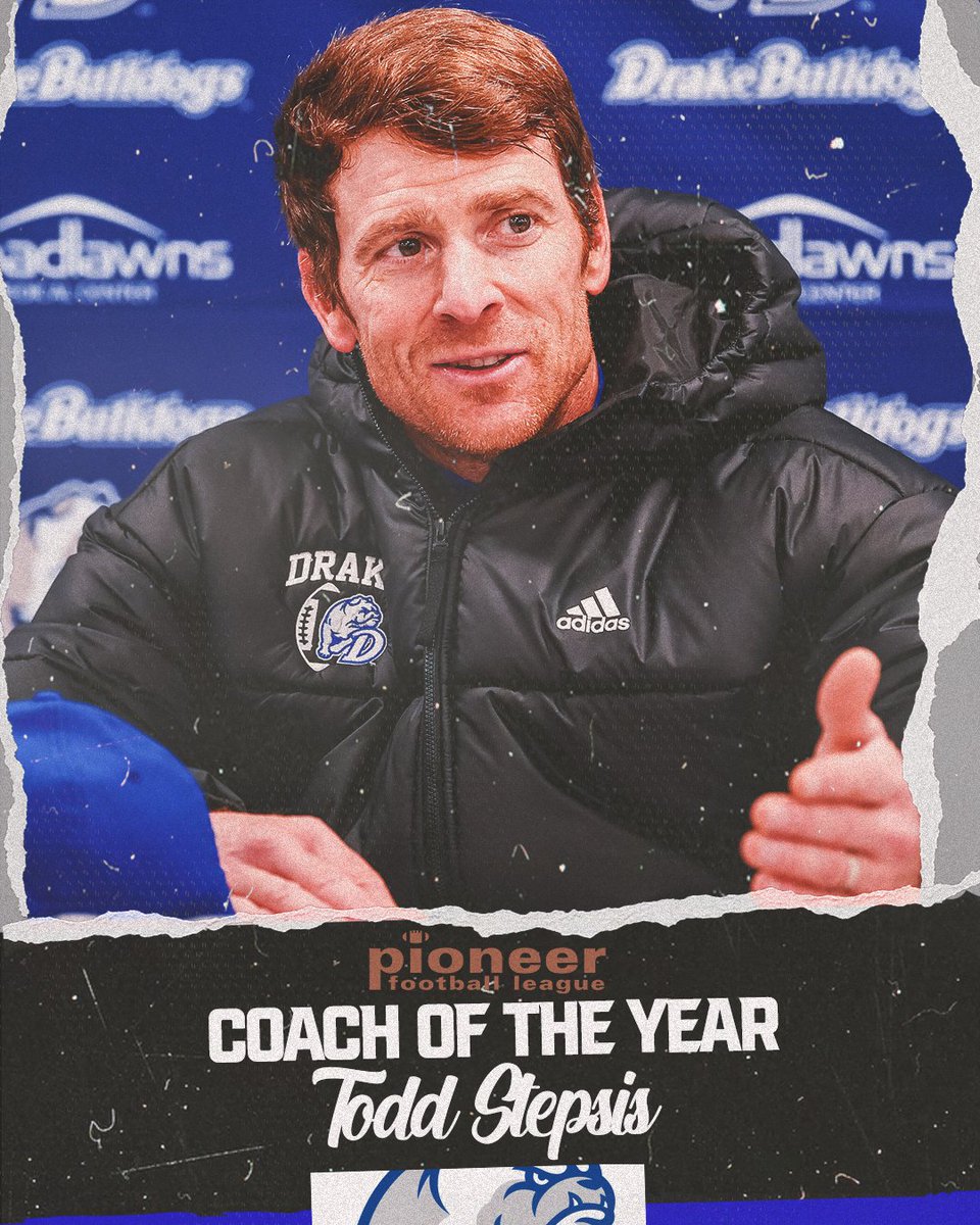 𝐏𝐅𝐋 𝐂𝐨𝐚𝐜𝐡 𝐨𝐟 𝐭𝐡𝐞 𝐘𝐞𝐚𝐫

- 2023 PFL Championship
- First FCS playoff berth
- Most wins in a season since 2012
- 11-game PFL winning streak

#BeTheChange
#DSMHometownTeam