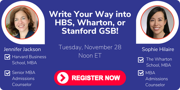 StratusMBA's tweet photo. Join Stratus #MBA Admissions Counselors Jennifer Jackson (#HBS MBA) and Sophie Hilaire (#Wharton MBA) as they share insider guidance and tips. Learn how to connect your past experiences with your aspirations to craft a narrative that makes you stand out.
https://t.co/ySLxuVmOOB https://t.co/AUwYi5Iz6K