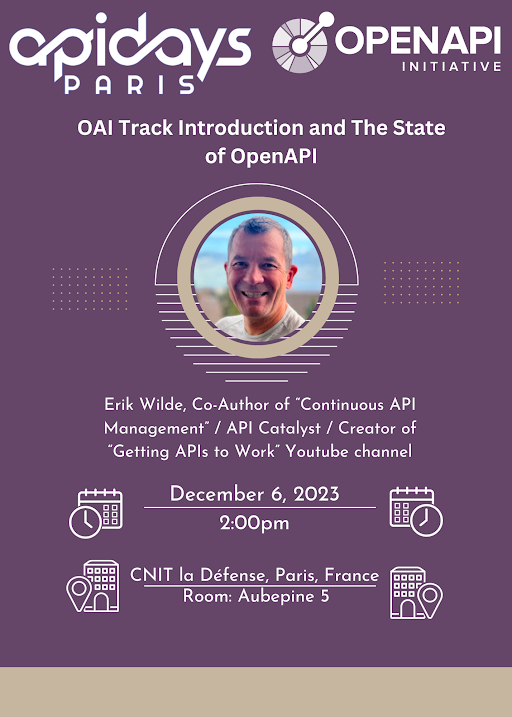 📢 Join us at #APIDaysParis on December 6th-7th for a deep dive into the world of APIs with a full OpenAPI Track! 🌐Don't miss @dret's session: OAI Track Introduction and 'The State of OpenAPI.' 🤓Learn more: openapis.org/events/apidays… #APIs #TechEvent #OpenAPI