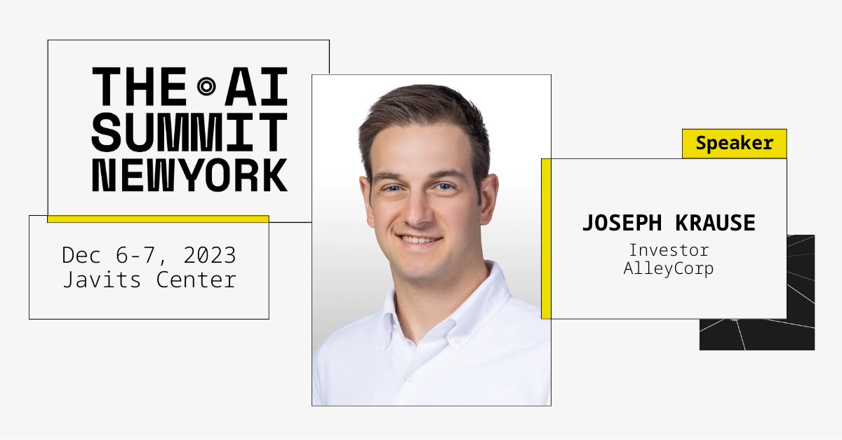 josephfkrause's tweet photo. Thrilled to be speaking next week at the #AISummit in NYC. Advanced compute is at the foundation of AI advancement and I look forward to discussing how these two play together on Dec 6-7th. https://t.co/iPYzkYrfXI