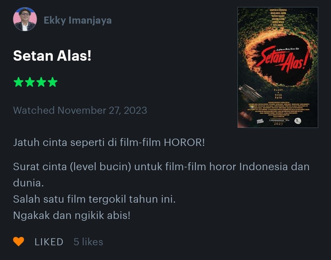 wwwWINNERrrr's tweet photo. Thank you semua yang sudah nonon Setan Alas! #filmsetanalas #setanalas #jaff18 @JAFFJogja @akasacarafilm https://t.co/cvoB67TWVa