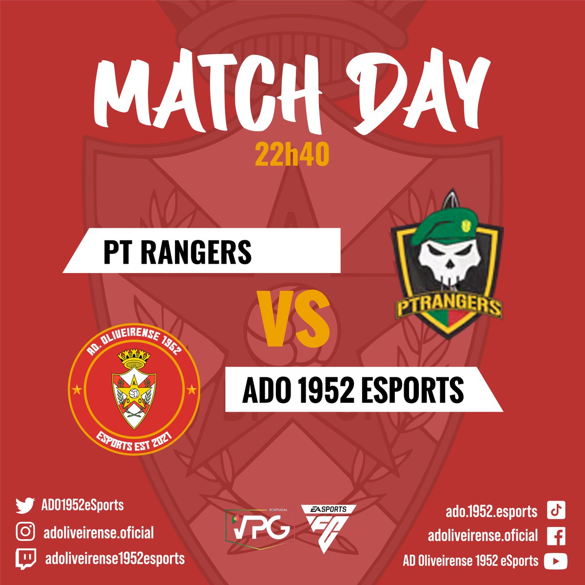 🏆Jogo do Dia

O jogo mais esperado pelos nossos adeptos, pelos deuses do futebol virtual. O jogo que não podemos perder.

OLIVEIRAS vs PT RANGERS

Jogo a contar para a <a href="/VPGLigaPortugal/">VPG Liga Portugal 🇵🇹</a>, onde queremos continuar a mostrar o que valemos.

A Alma Ninguém Nos Tira🔴⚪️

#EAFC24