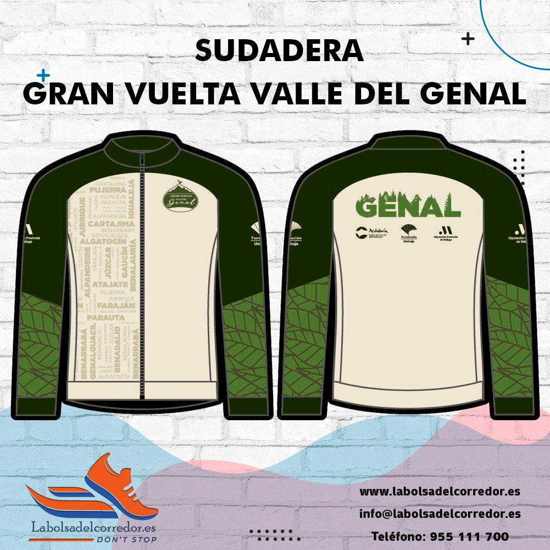 Mucho trabajo hay detrás pero creemos que el resultado final ha merecido la pena.
Sudadera realizada para todos los participantes en La Gran Vuelta Valle del Genal.
labolsadelcorredor.es - info@labolsadelcorredor.es - Teléfono: 955111700