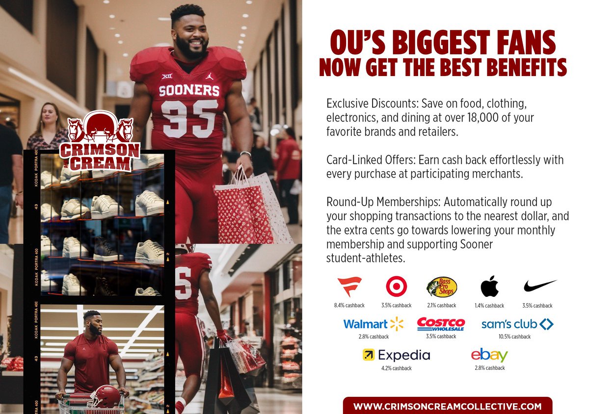 Sooner Nation, signing up for a <a href="/CrimsonCreamNIL/">Crimson & Cream</a> membership PAYS YOU and helps our programs succeed. What are you waiting for? Join us today! …fundraisingsolutions.referralrock.com/l/1HAMPTONFAY7…
Boomer!
🏈