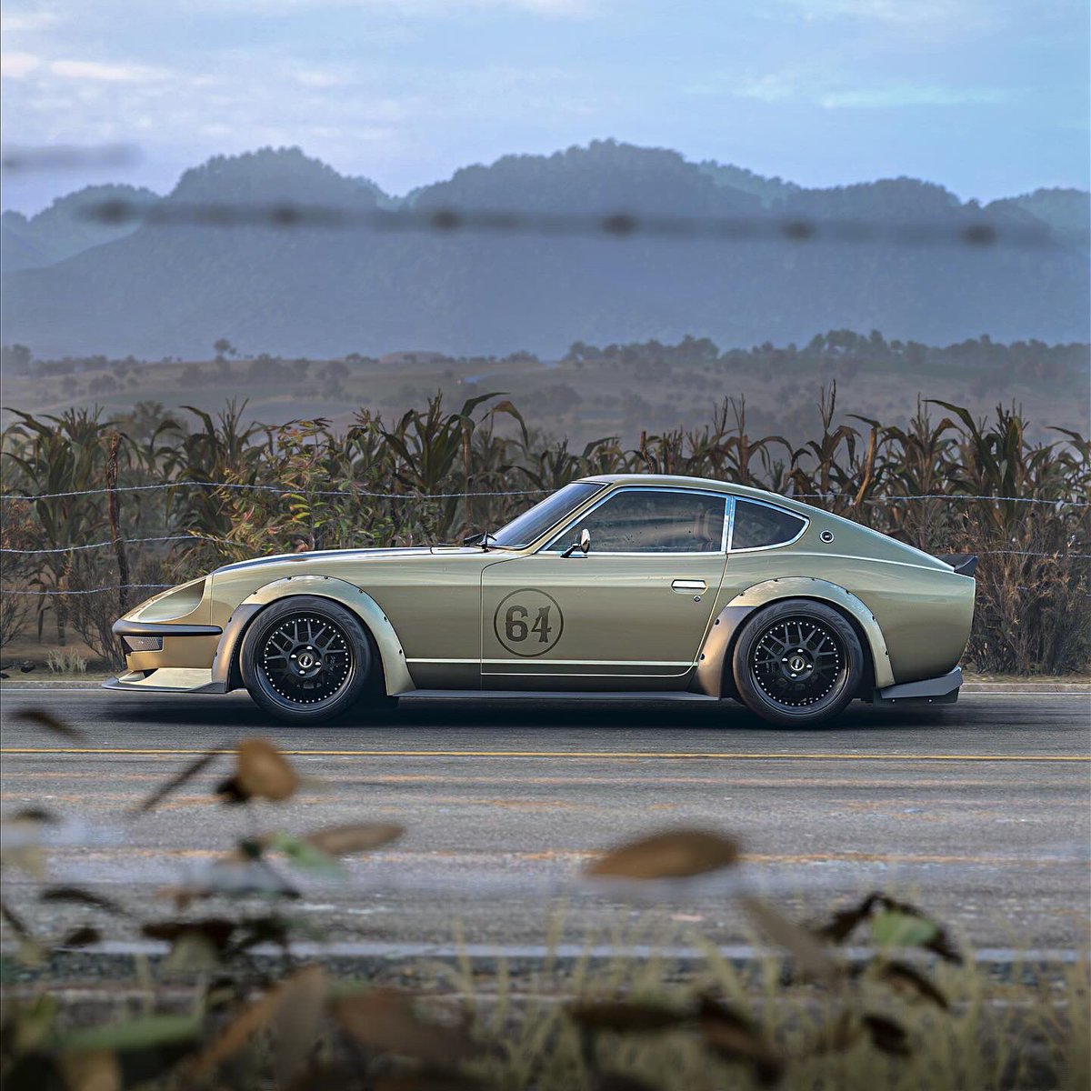 R4SPEEDOfficial's tweet photo. @chrisforsberg64’s Datsun 280z “Gold Leader” is a cool car in @ForzaHorizon.

#Nissan #Forza #FH5 #Xbox #Datsun280z https://t.co/htYGEWsRi1