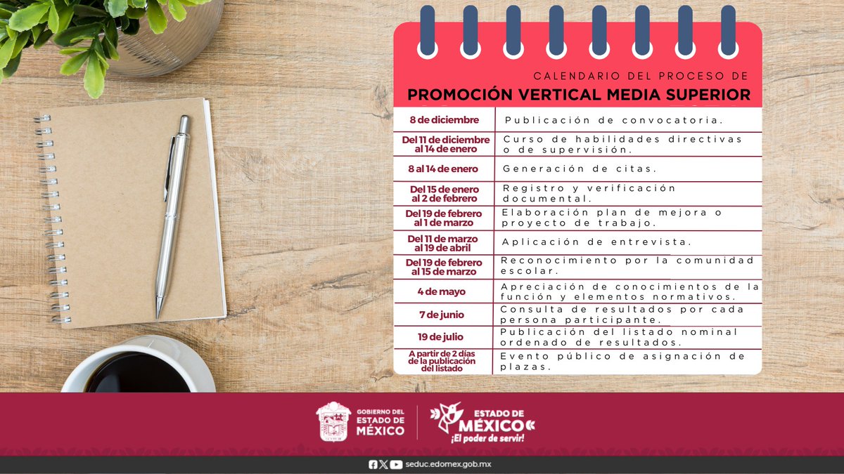 CESPDEM's tweet photo. Estimado aspirante al Proceso de #PromociónVertical en Educación #MediaSuperior, te presentamos el calendario de actividades que debes tener en cuenta durante tu participación. https://t.co/wZHDavfEhp