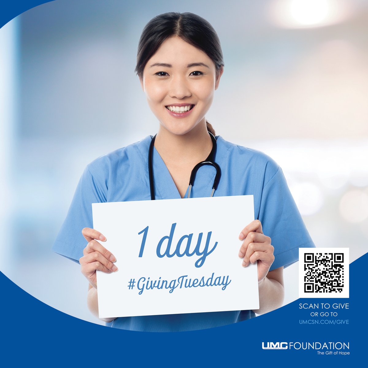 We are just ONE day away from one of the biggest donation days of the year! This #GivingTuesday, help fund projects focused on enhancing the healing environment for patients at @UMCSN and UMC Children's Hospital. Donate or bid in our Online Auction: umcsn.com/give