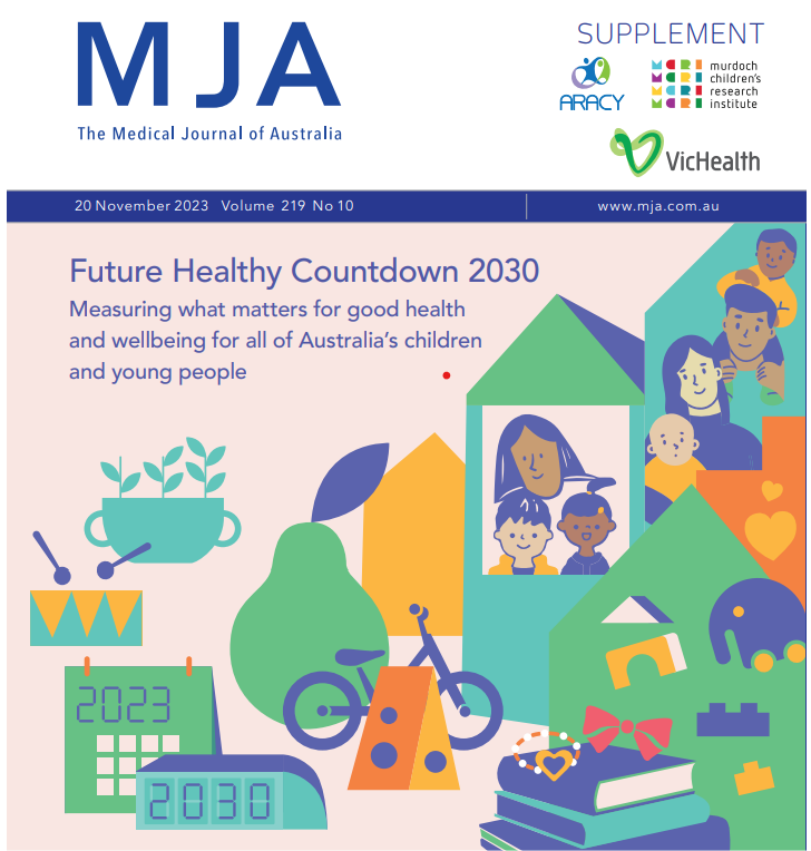 Liz Zuccala (@drzucc) on Twitter photo Launching today in <a href="/theMJA/">MJA</a>! Future Healthy Countdown 2030 convened by <a href="/VicHealth/">VicHealth</a> <a href="/MCRI_for_kids/">Murdoch Children's Research Institute (MCRI)</a> & <a href="/ARACYAustralia/">ARACY - Every Child Thriving</a>: 8 papers address how to transform social, economic and political systems to improve the health and wellbeing of Australia's young people. mja.com.au/journal/2023/2⦠Launching today in <a href="/theMJA/">MJA</a>! Future Healthy Countdown 2030 convened by <a href="/VicHealth/">VicHealth</a> <a href="/MCRI_for_kids/">Murdoch Children's Research Institute (MCRI)</a> & <a href="/ARACYAustralia/">ARACY - Every Child Thriving</a>: 8 papers address how to transform social, economic and political systems to improve the health and wellbeing of Australia's young people. mja.com.au/journal/2023/2ā¦