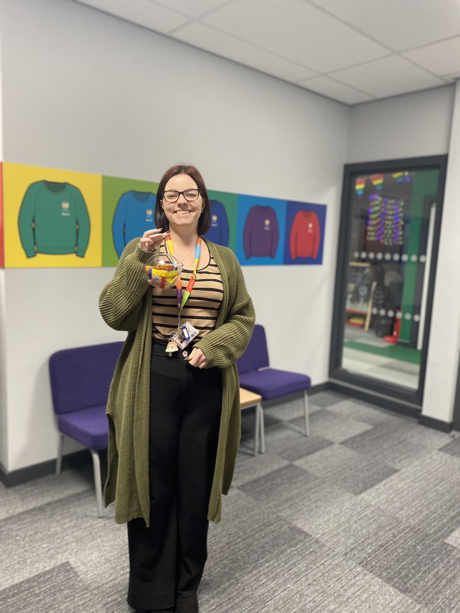 ElementsSchool's tweet photo. Well done @EYTeacherT on winning our Elements Bake Off as part of our #createtobekind week. Her delicious entry of Jammy Dodger Blondies was a hit and won her a homemade sweetie bauble 🎄 https://t.co/jErE11mMDp