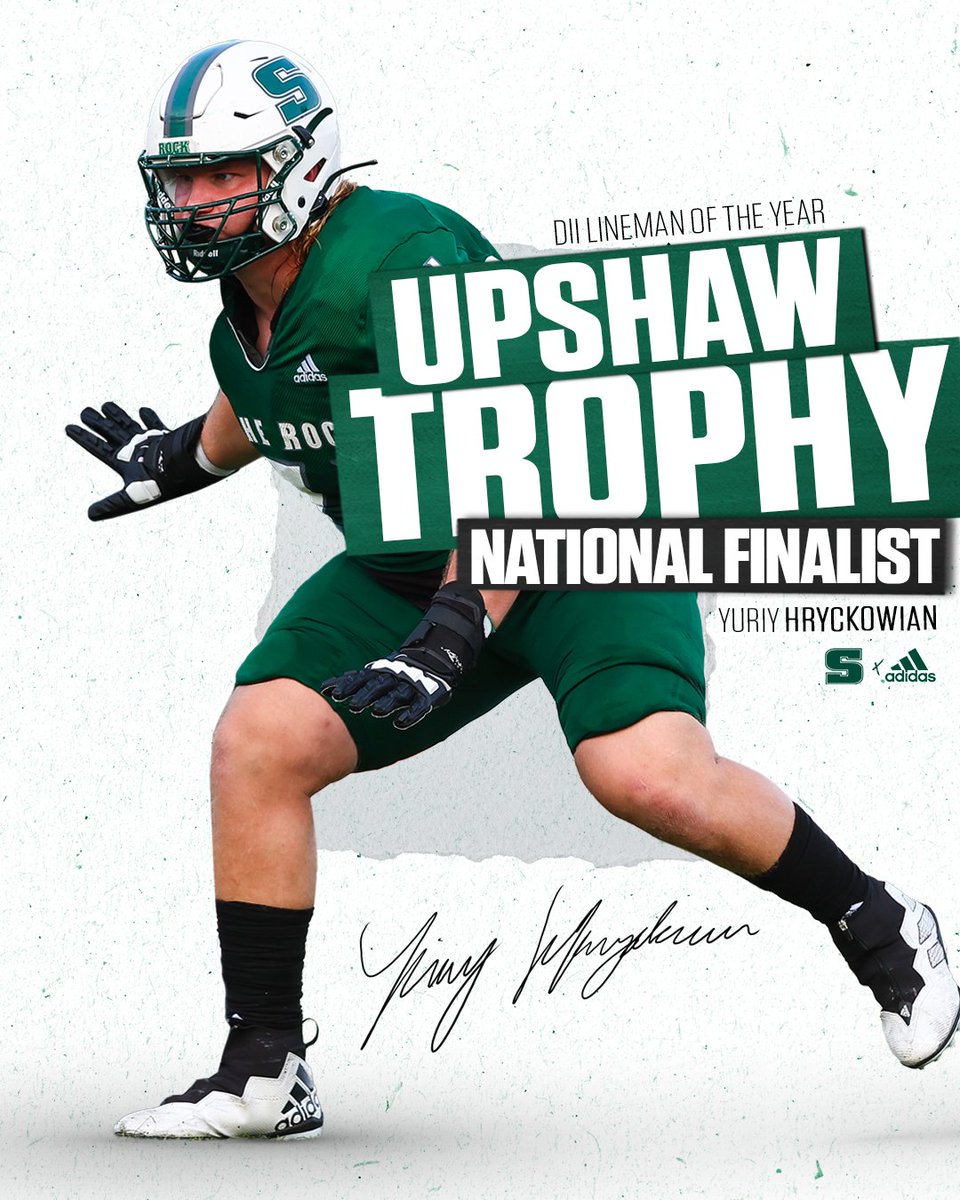 FB: Slippery Rock left tackle Yuriy Hryckowian was named Monday as one of the eight national finalists for the 2023 Gene Upshaw Division II Lineman of the Year award. Details🔗: bit.ly/47SKP1M