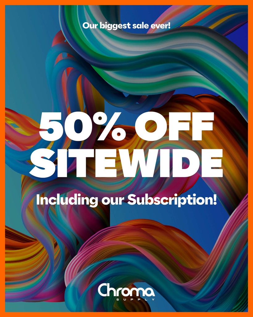 Our Holiday Sale begins today—50% off sitewide! It's our biggest discount EVER! PLUS, our Subscription is part of the sale! A one-time payment gives you instant access to our shop (a $3200 value) and all future products for FREE ⚡️ chromasupply.com/collections/all
