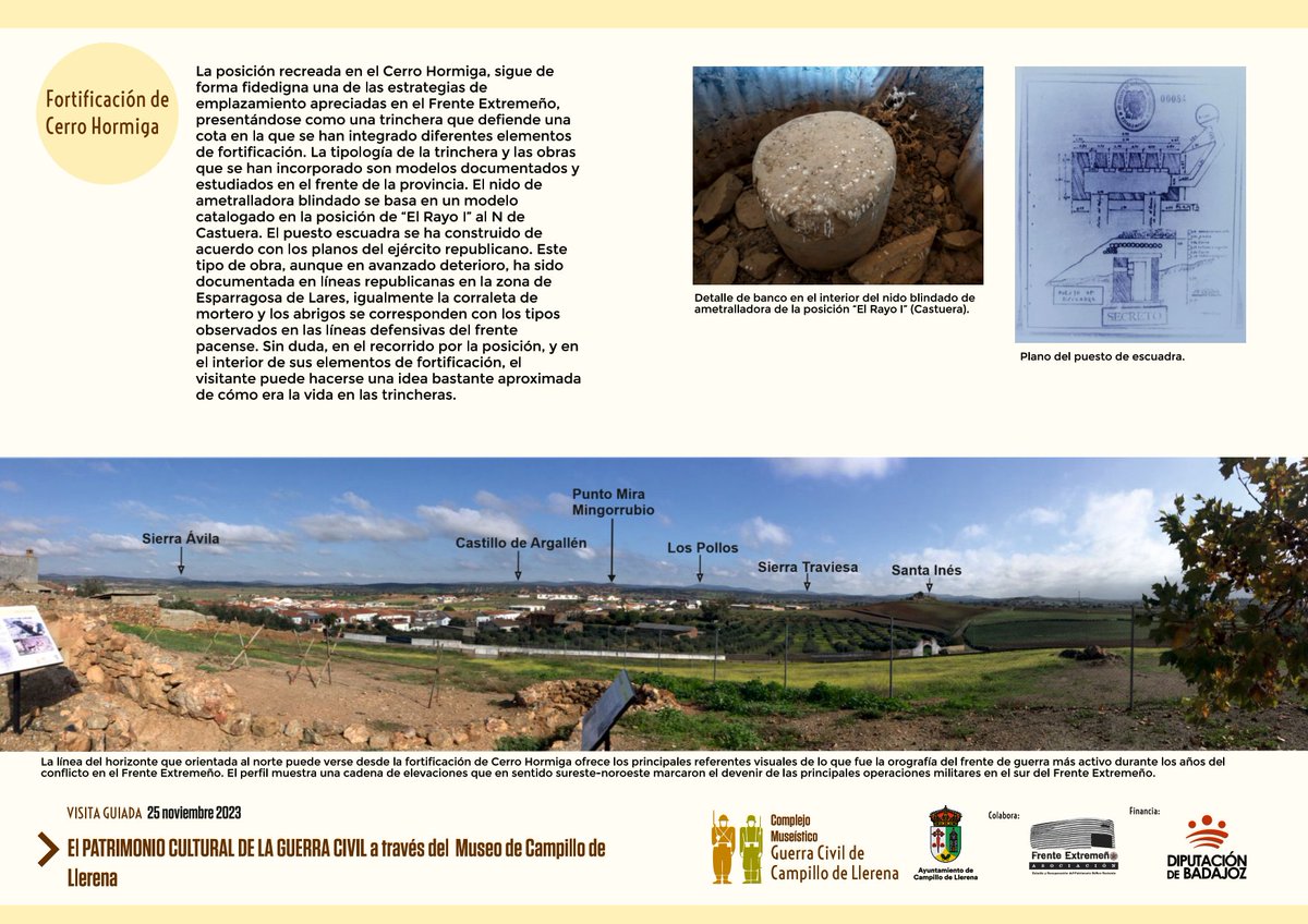 MuseoGCCampillo's tweet photo. El pasado sábado 25/11/23 celebramos la visita guiada a nuestro Museo de la Guerra Civil, con la colaboración de @DipdeBadajoz 
A través de los 3 espacios expositivos del Museo nos acercamos al patrimonio cultural que generó el conflicto.
Gracias a los asistentes y ponentes. https://t.co/XNXiw9PWjL