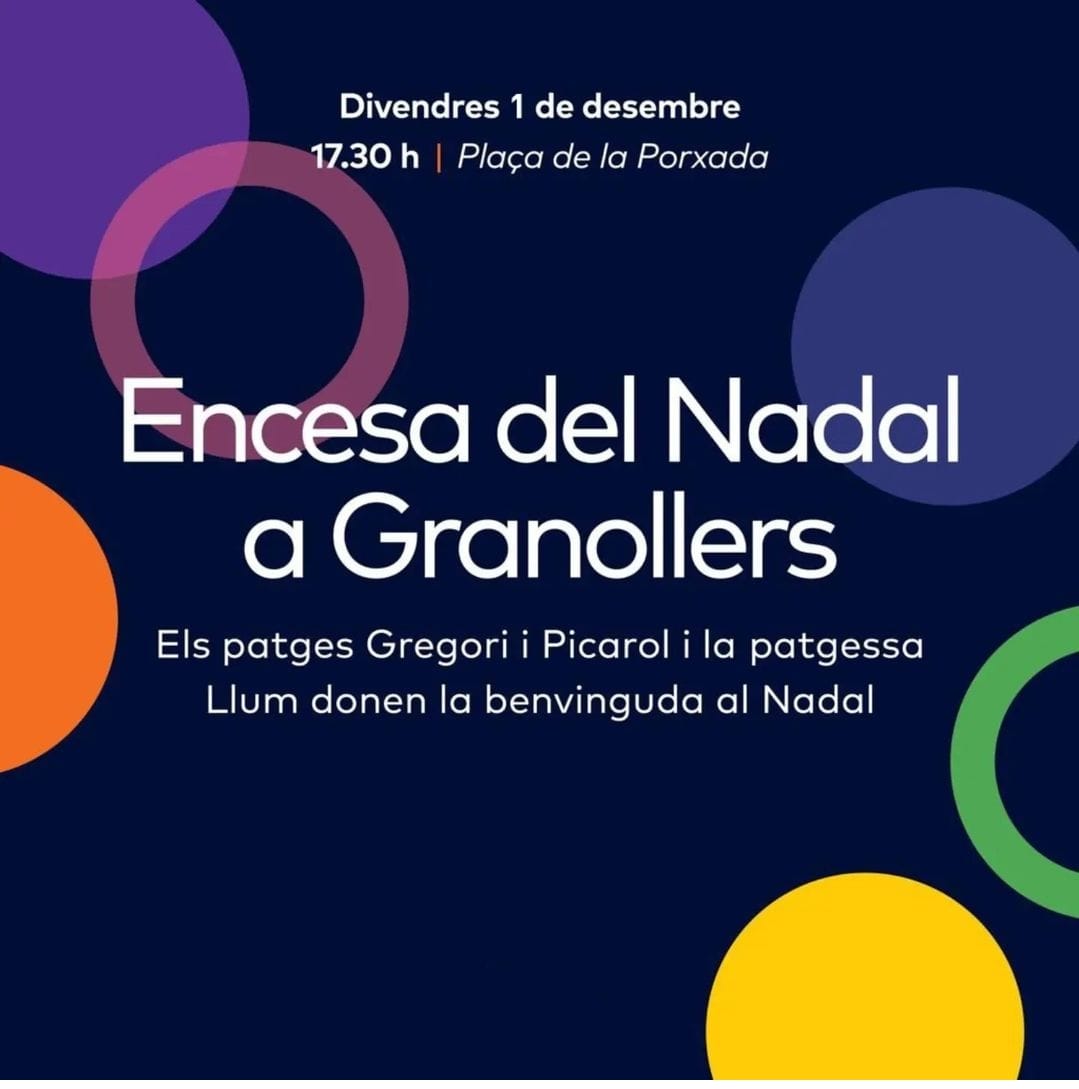 granollers's tweet photo. Granollers presenta la programació de Nadal, que es fa conjuntament amb entitats, associacions de comerciants i veïnals.
✨L'Encesa del Nadal a Granollers amb el Patge Gregori, la Patgessa Llum i en Picarol 
🗓1 de desembre
⏰17.30 h
📍Pl. Porxada
https://t.co/Puhhy2kKXz 👈 https://t.co/yPsmgMkg6m