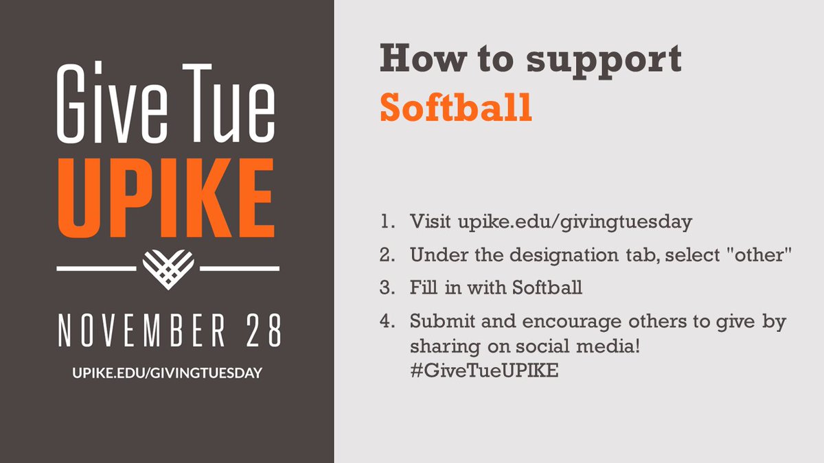 Tomorrow is Giving Tuesday! We would greatly appreciate your support this year!

Just follow the instructions listed below, and Thank You to all for your continued support! 

#GiveTueUPIKE