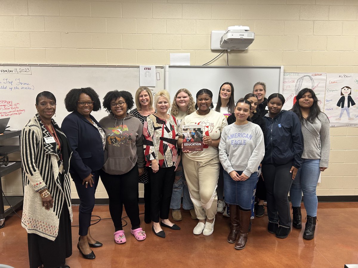 ABSS Teacher Cadet students heard from ⁦<a href="/Elon_Ed/">Dr. Jo Watts Williams School of Education at Elon</a>⁩ about all the opportunities available to them through the ⁦<a href="/AlamanceScholar/">Alamance Scholars</a>⁩ program!  #staylocalteachlocal