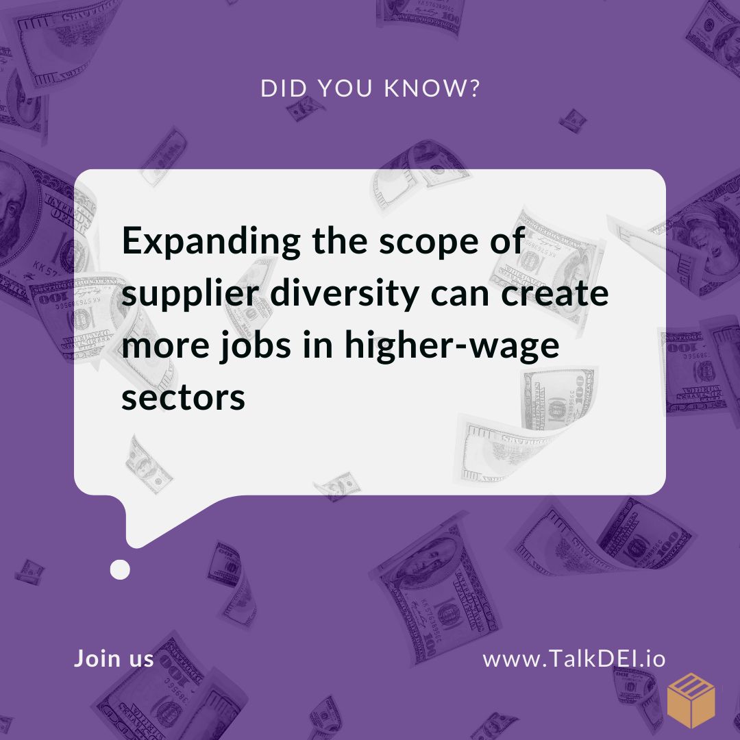 The impact of supplier diversity isn't limited to businesses; it extends to society, fostering a more equitable and inclusive economy. #SocietalImpact #EquitableEconomy