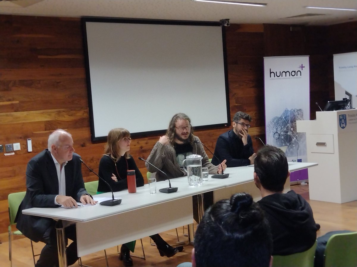 HumanPlusTCD's tweet photo. The Human+ programme is also presenting their white paper at the November @DublinML Meet Up. Today they're exploring the ideas they focus on in "Considerations on Human Identity within #Metaverse Environments." #hubmatters 
@nico__palladino https://t.co/wHd8GfmsYz