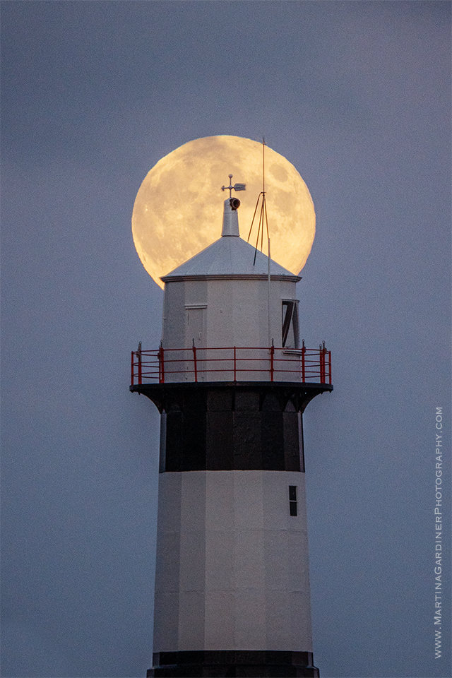 By the light of the moon - the scene at Shrove Lighthouse earlier this evening #Donegal