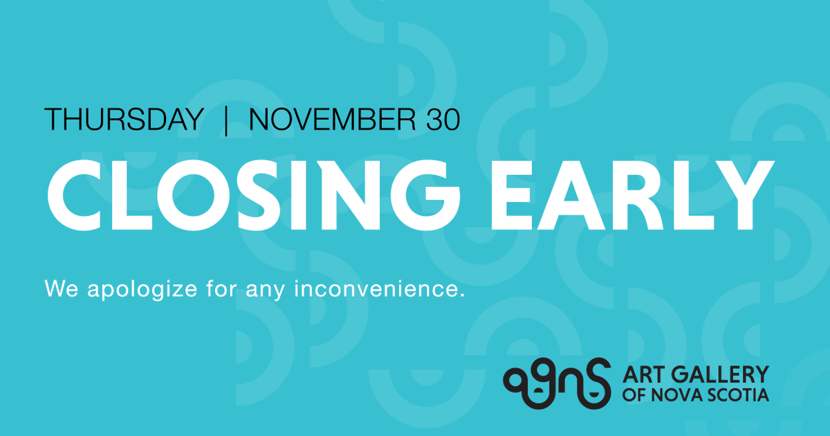 Please note: The Gallery will be closing at 4pm this Thursday, November 30. We apologize for any inconvenience.