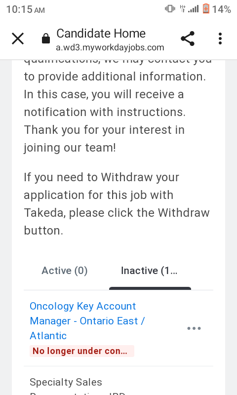 MNMarquardt's tweet photo. @TakedaPharma @TakedaOncology I applied for a position that was reposted (?) but my application is no longer active and the posting is not closed yet. I do not know what reposting means @LinkedIn I can not apply for the job and my original application çan not be resubmitted, why? https://t.co/qImtbkWElS