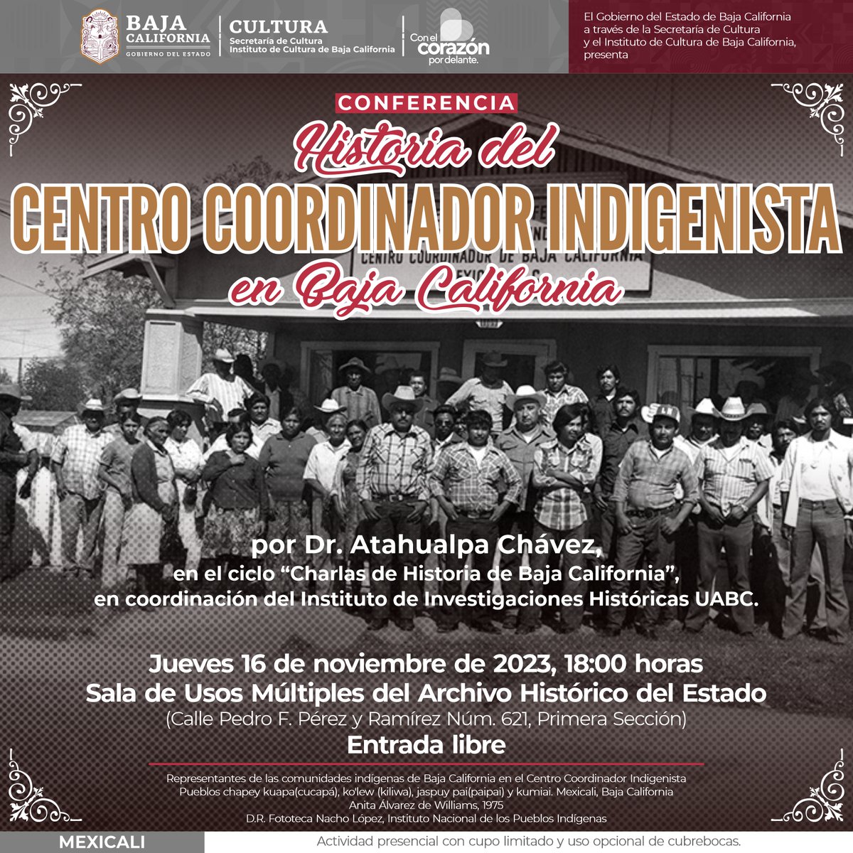 HISTORICAS_UABC's tweet photo. ¡Mañana Jueves!
Invitados al Ciclo de Charlas: Temas de la Historia de Baja California, en coordinación con el Instituto de Investigaciones Históricas.
📍 Archivo Histórico del Estado, Mexicali.
@Cultura_BC #AHBC https://t.co/3Bgbajd7ZD
