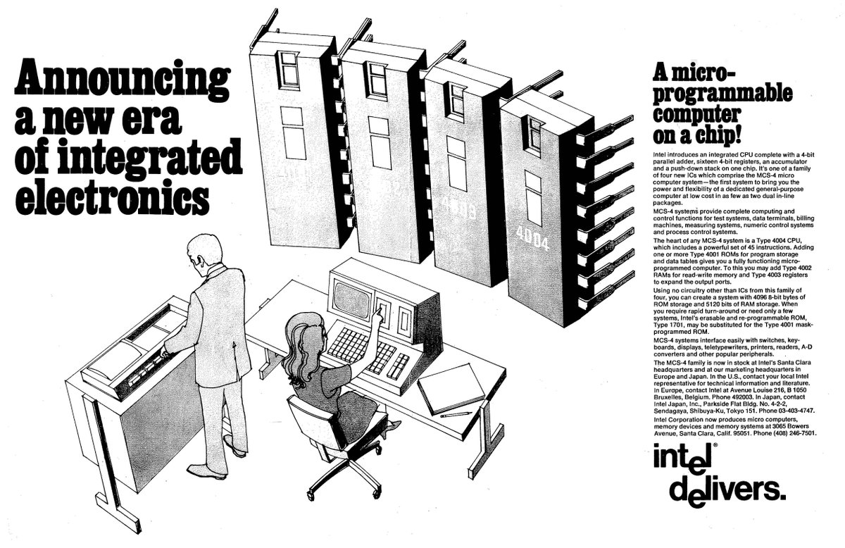 digikey's tweet image. Today in 1971 - the first commercially available microprocessor is announced in Electronic News  

📸: @TDTechHistory 
🔖: dky.bz/3kBgqyY

#microprocessor #electronics #techhistory